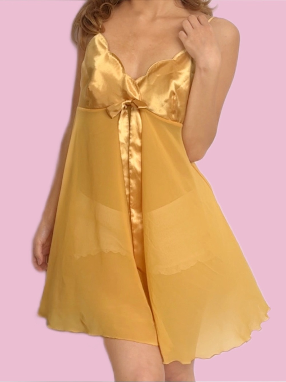 🐚 Y2K VS GOLDEN SATIN BABYDOLL